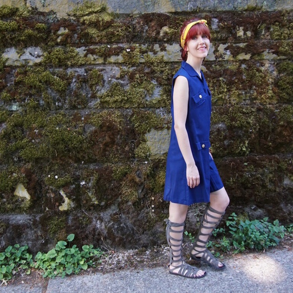 Navy Nautical Romper NWT Vintage 60s - Picture 3 of 6